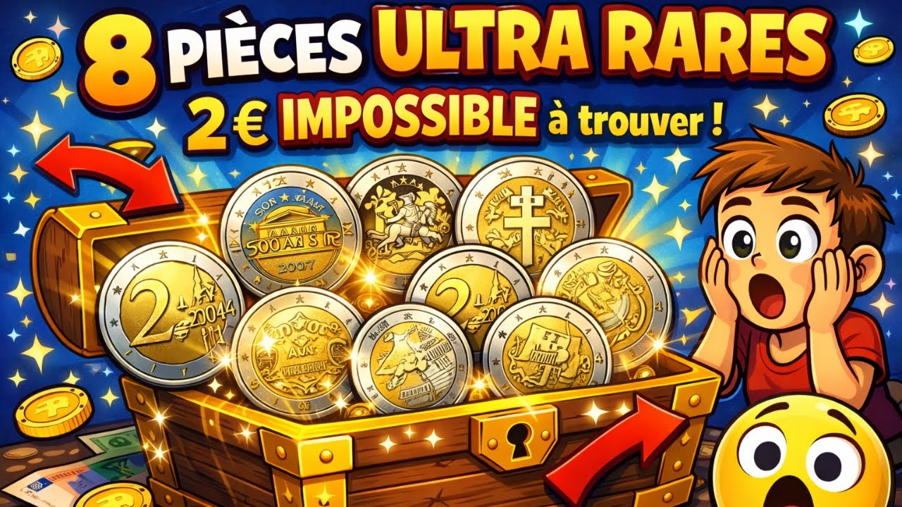 8 Pièces ULTRA RARES de 2 euro IMPOSSIBLE à trouver en circulation !!