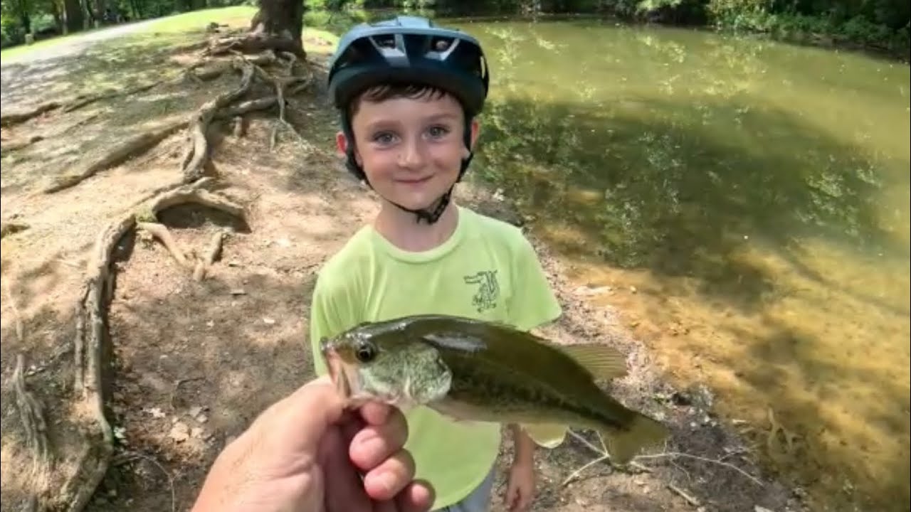 Riding bikes and fishing at Prickett’s Fort State Park in West Virginia.