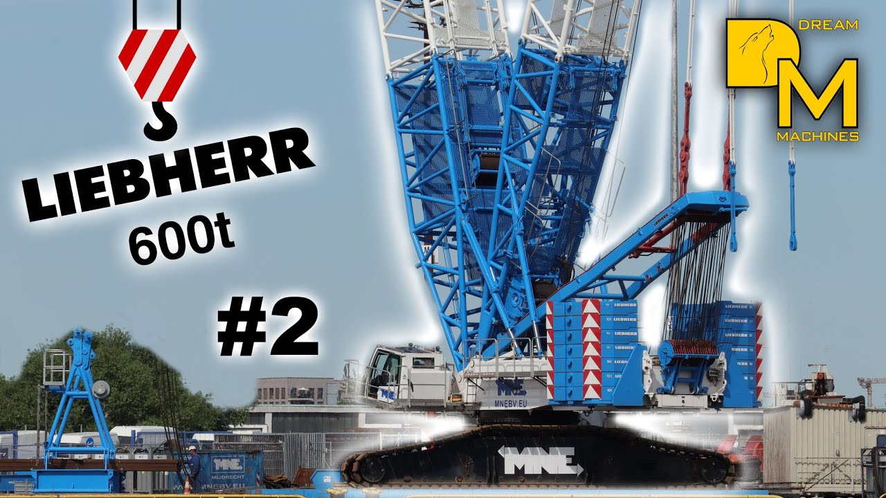 LIEBHERR LR1600/2 RAUPENKRAN #2 GITTERMASTKRAN CONTAINERBR&Uuml;CKE ABBAU IM HAFEN  | DREAM MACHINES