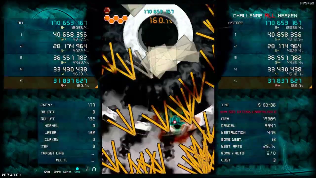Bullet Hell Monday (PC) &mdash; True Last Boss Heaven No Miss No Bomb (Laser/Phantom)