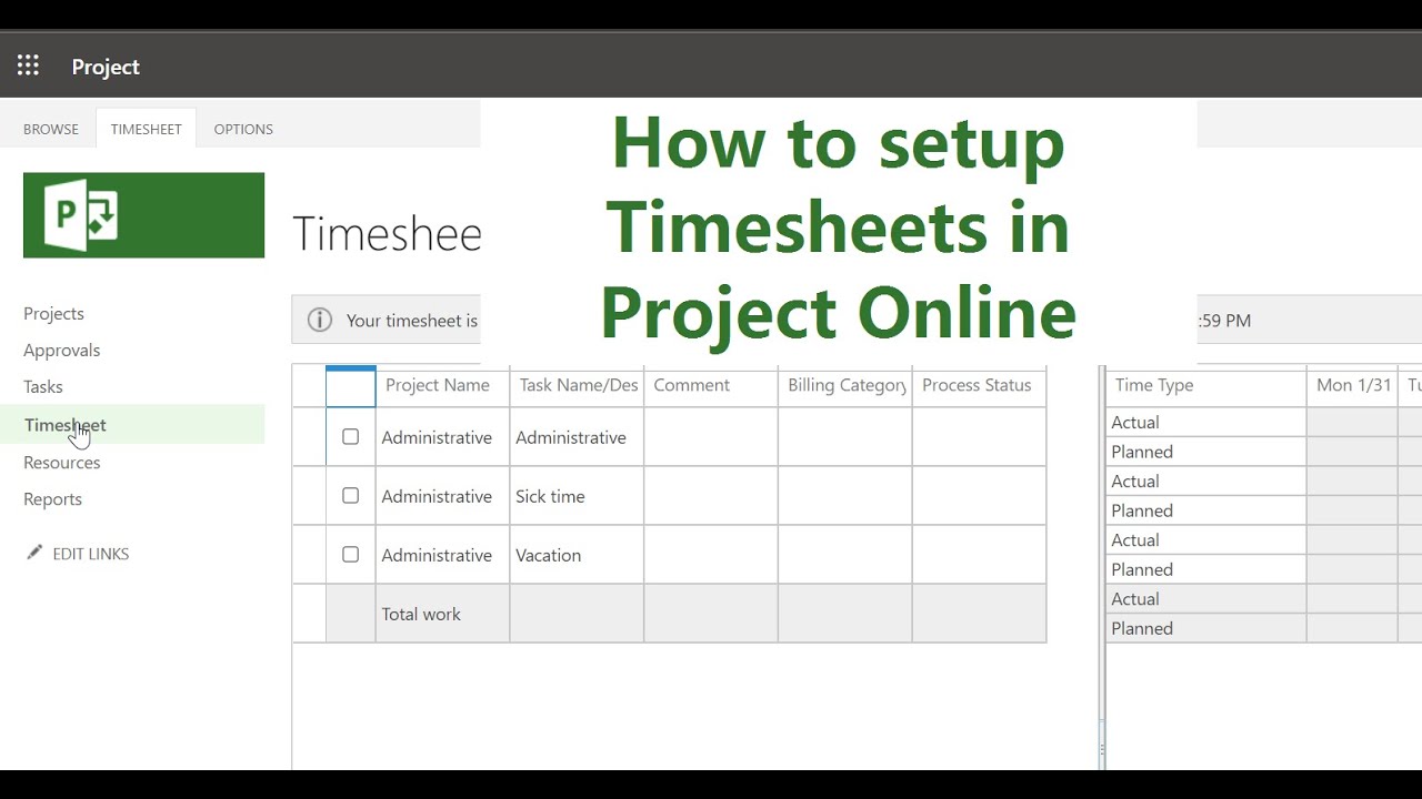 How to Setup Timesheets in Project Online