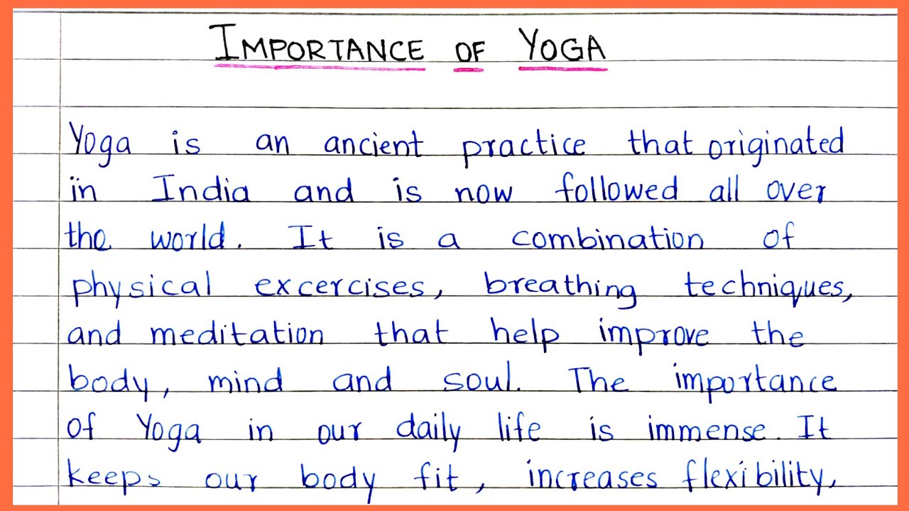 Essay on Importance on Yoga || @EssentialEssayWriting  || Essay on Yoga in English