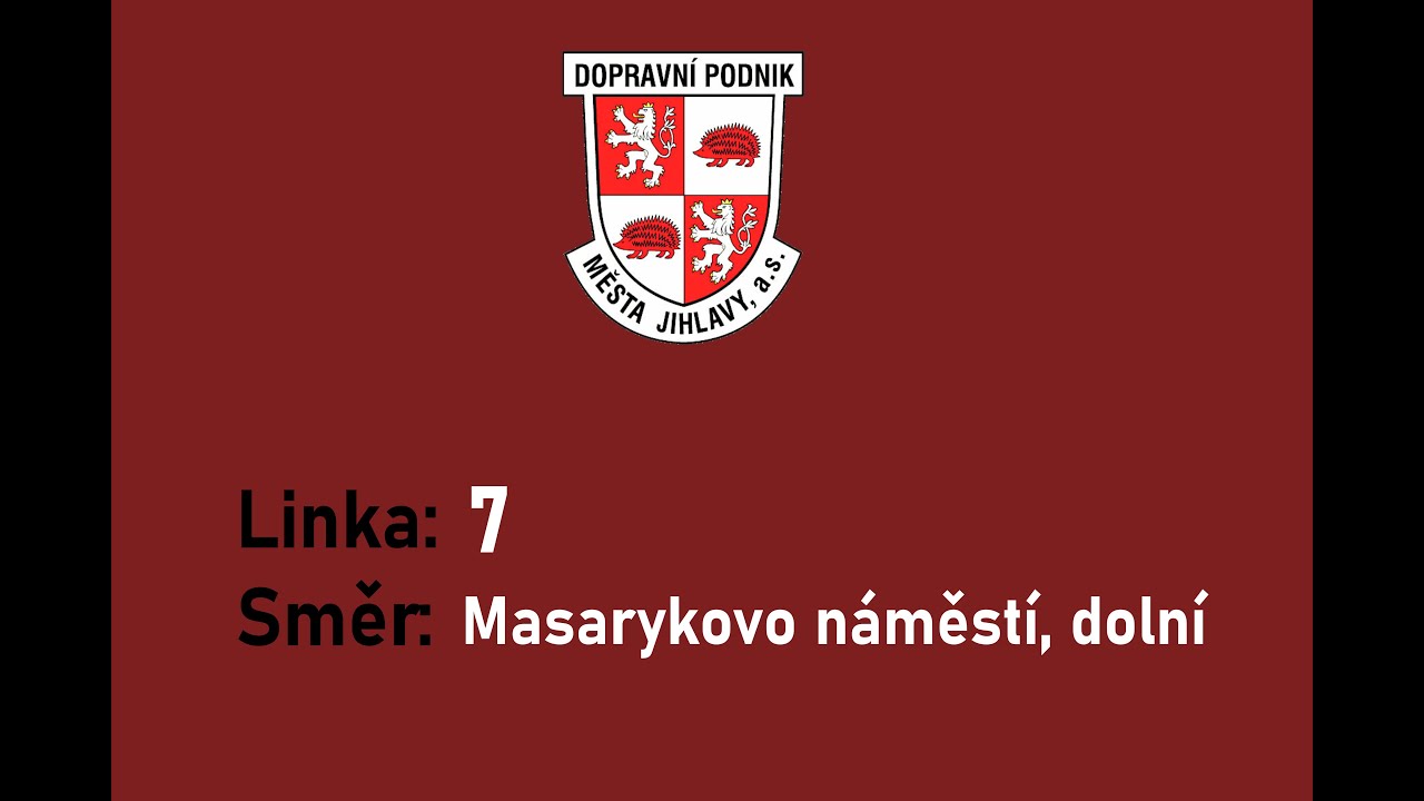Hlášení zastávek | Linka DPMJ 7 | Popice → Masarykovo náměstí, dolní