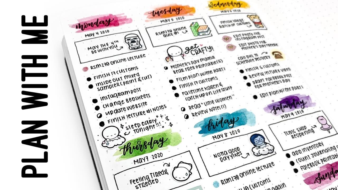 Weekly Bullet Journal Setup for Online Classes | Archer & Olive