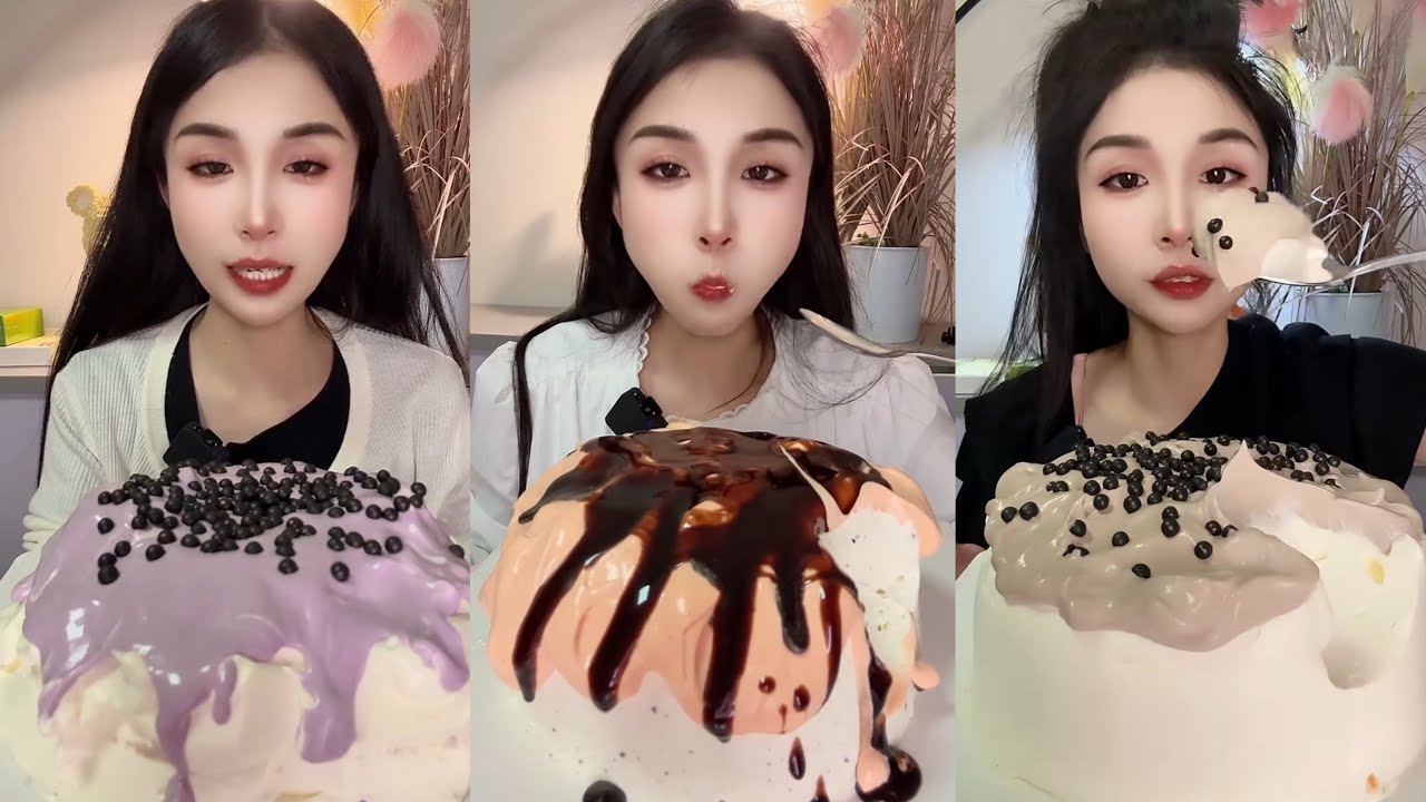 ASMR MUKBANG - MUKBANG SOUND - WHOLE CREAMY CAKE EATING