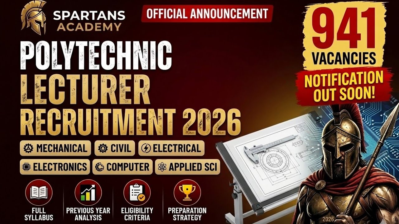 Polytechnic lecturer Notification 2026 | 941 Vacancies | Kpsc | C&R rules |BE in ECE | mechanical |