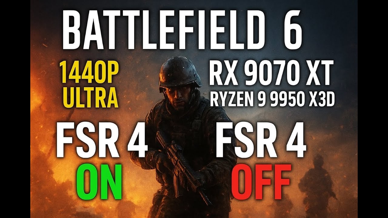 Battlefield 6 Benchmark | RX 9070 XT + Ryzen 9 9950X3D | FSR 4 ON OFF | 1440p Ultra #FSR4 #bf6