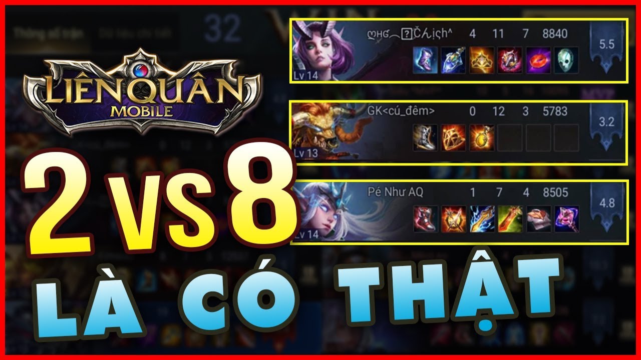 MSuong Trận Đấu 2 VS 8 Là Có Thật | Trận Đấu 300% Công lực Nakroth Tái Xuất