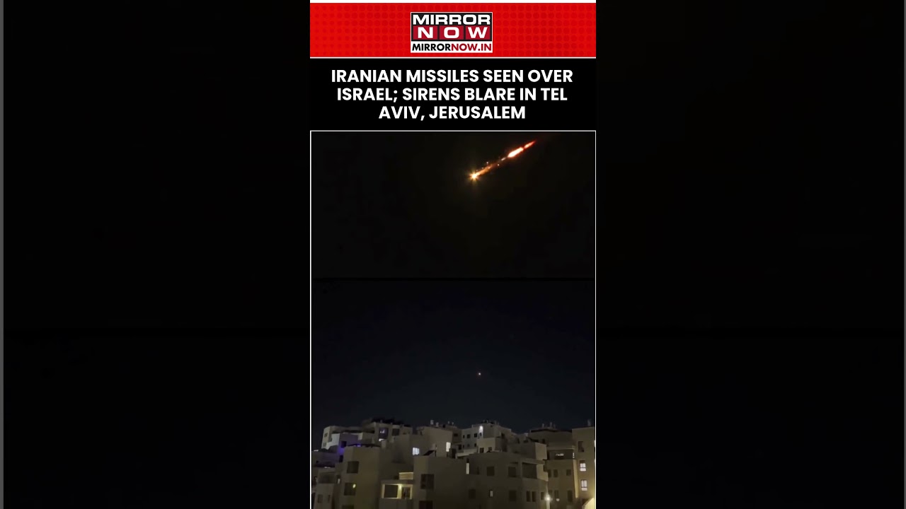 Middle East Tensions: Iranian Missiles Seen Over Israel; Sirens Blare In Tel Aviv, Jerusalem #shorts