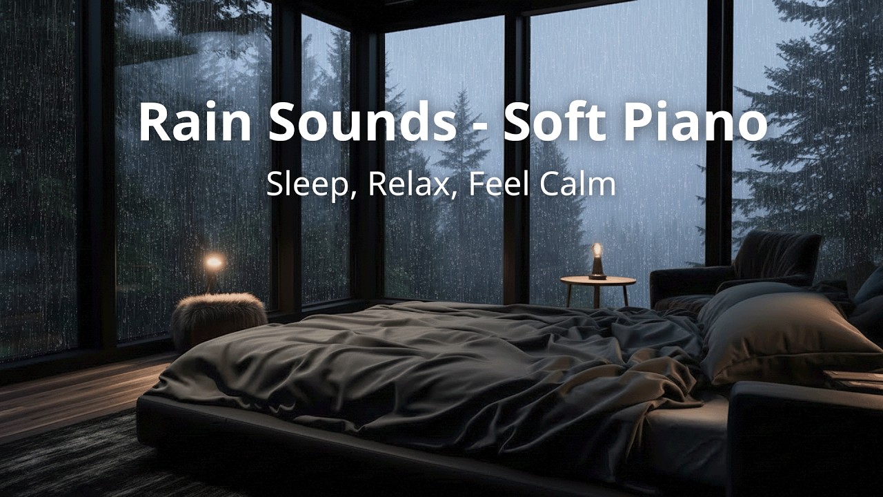 Soft Rainfall with Peaceful Piano 🌙 Cozy Ambience to Unwind, Relax and Sleep Better
