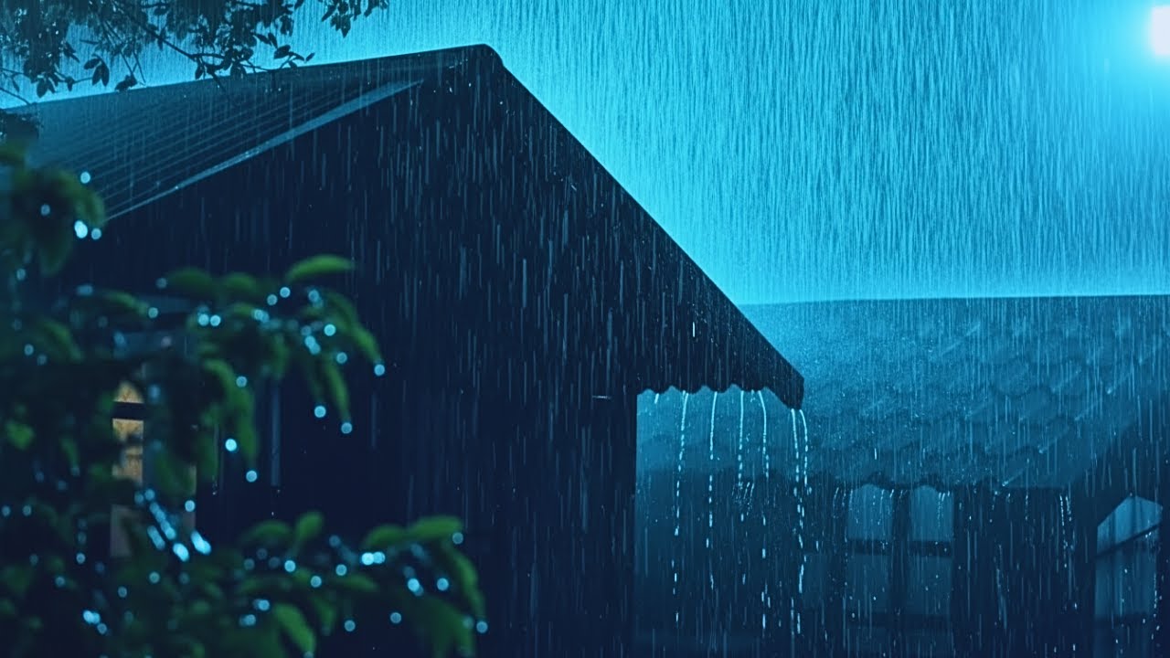 No Ads 🌧️ Heavy Night Rain on Tin Roof | ASMR Rain Sounds for Sleep & Relaxation