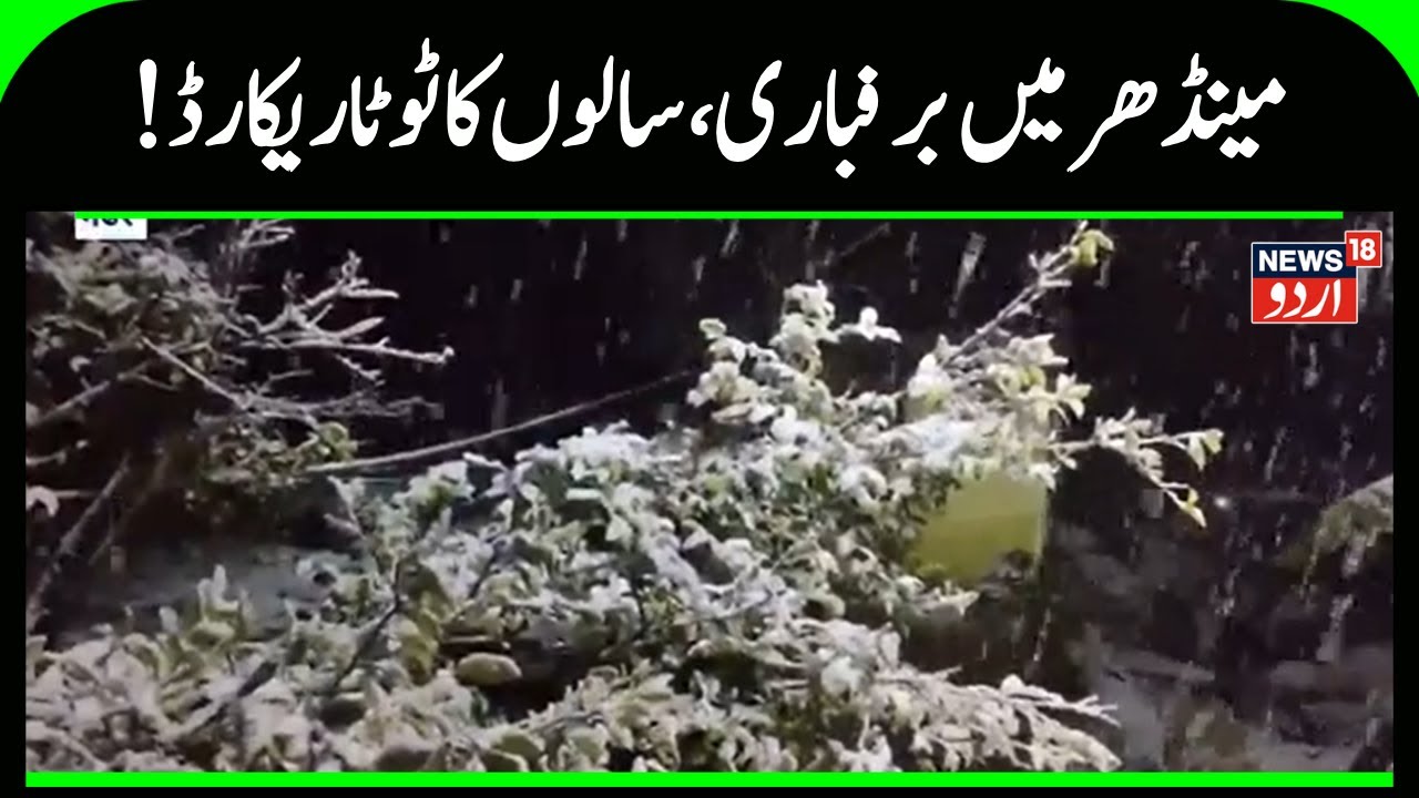 Kashmir News | مینڈھر میں سالوں بعد برفباری دیکھ لوگ  پُرجوش | Mendhar | Snowfall | News18Urdu