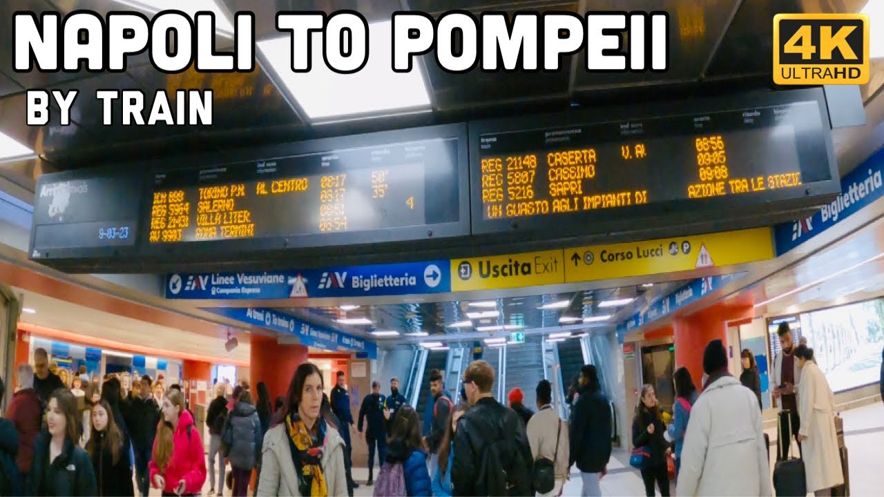 Napoli, Italy: How to Travel from Naples to Pompeii by Train - 4K