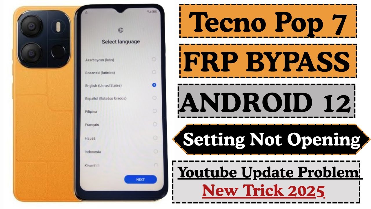 Tecno POP 7 (BF6) Frp Bypass 2025 | Apps Not Working | Share Article Not Working Android 12