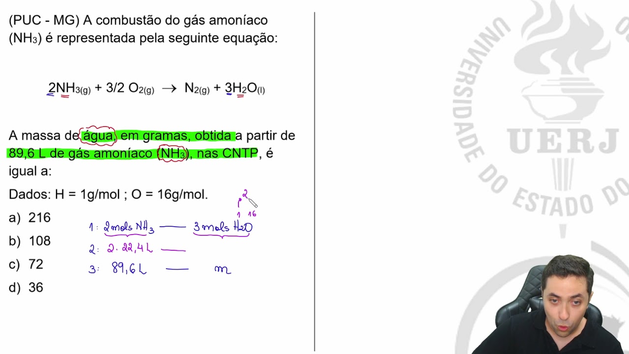 🧪  QU&Iacute;MICA B&Aacute;SICA - Estequiometria com Volume nas CNTP #8