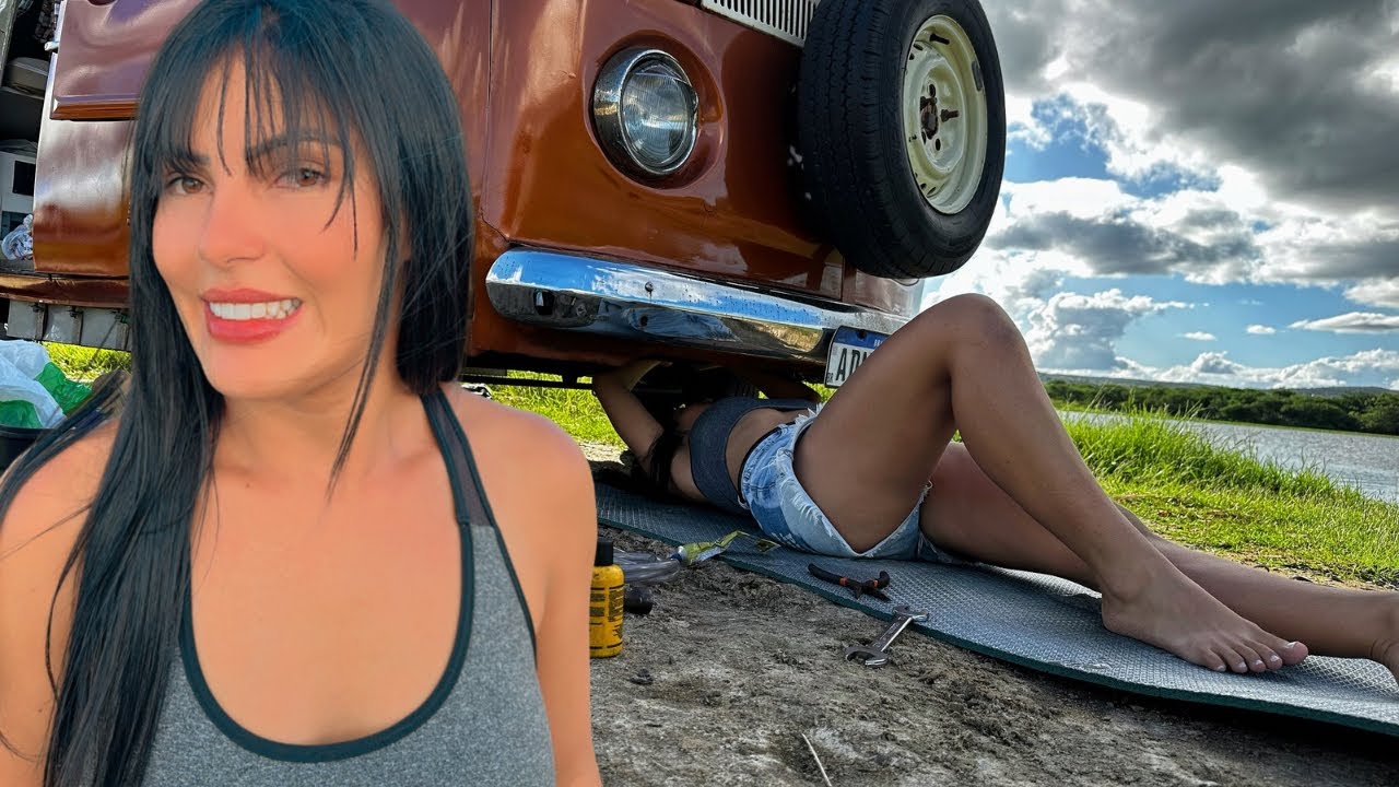 Depois de 1 ANO e meio ELA FEZ ISSO  na KOMBI MOTORHOME - ELA VAI CONSEGUIR? MULHER NA MECÂNICA 🔧⚙️