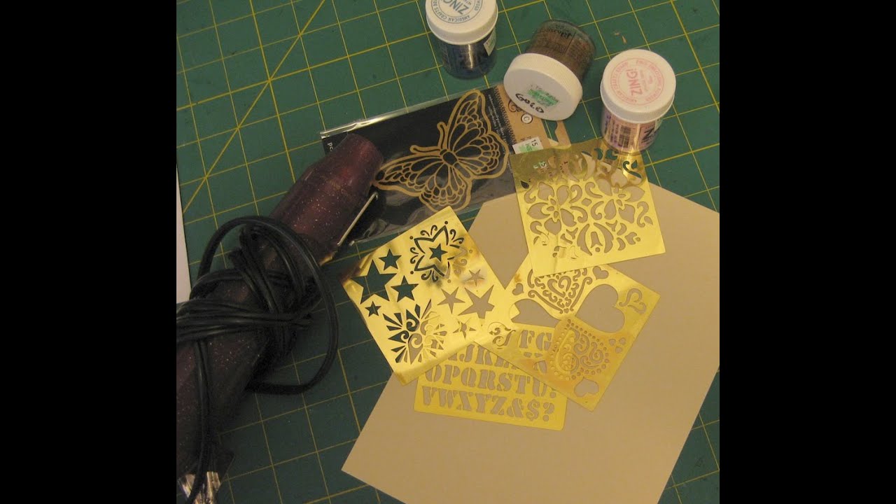 Heat Embossing with Brass Stencils