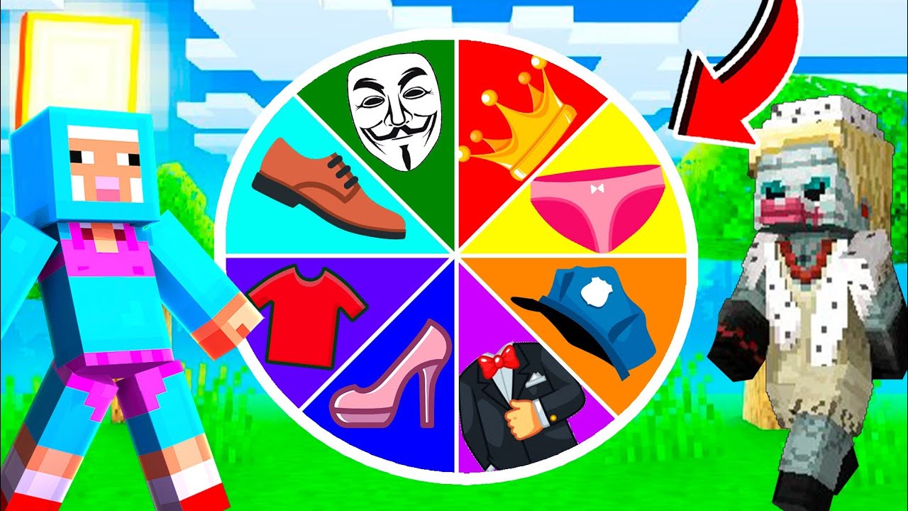 La RULETA de las PRENDAS de ROPA en MINECRAFT 🎯👕 PRUEBA TU SUERTE: ROPA NOOB VS ROPA PRO