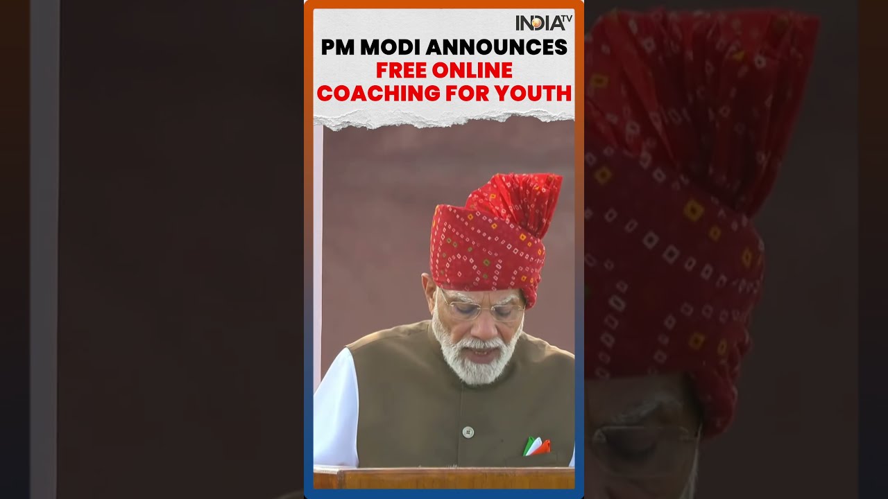 PM Modi Announces Free Online Coaching for Youth from The Ramparts of Red Fort on Independence Day
