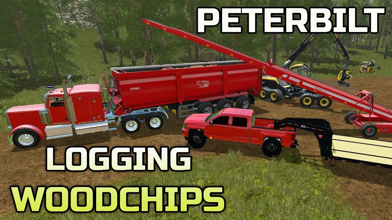 FARMING SIMULATOR 2017 | LOGGING | TRANSPORTING WOOD CHIPS | PETERBILT 389