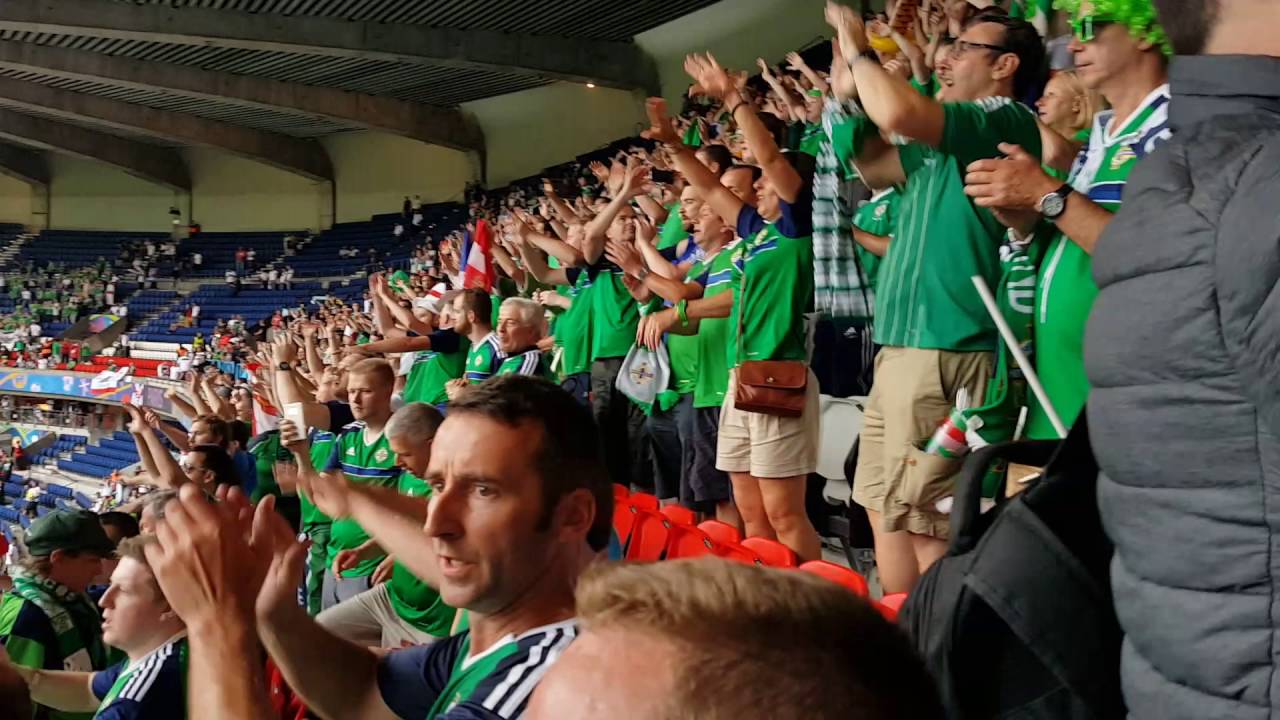 Northern Ireland Fans after final Whistle vrs Germany Will Grigg is on Fire Euro 2016
