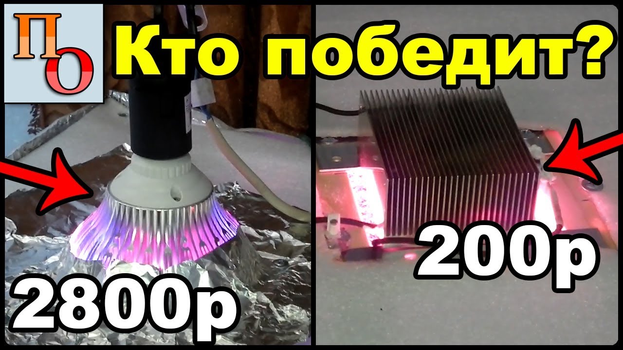 LED Фитолампа (биколор) против дешёвого диода с Али (full spectrum). Тест.