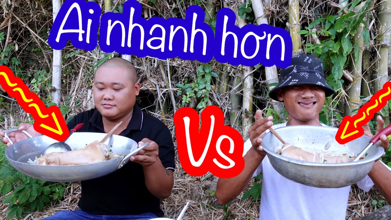 Tranh T&agrave;i Th&aacute;nh Ăn Thần Tốc B&aacute;nh Canh Gi&ograve; Heo v&agrave; Bắp Ai Nhanh Hơn Sẽ Thắng | Son Duoc Vlogs