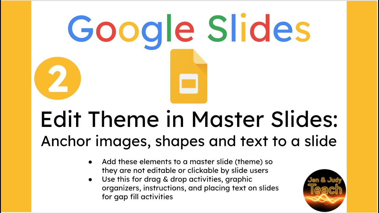 Anchor images, text, and shapes to slides using Themes in Google Slides