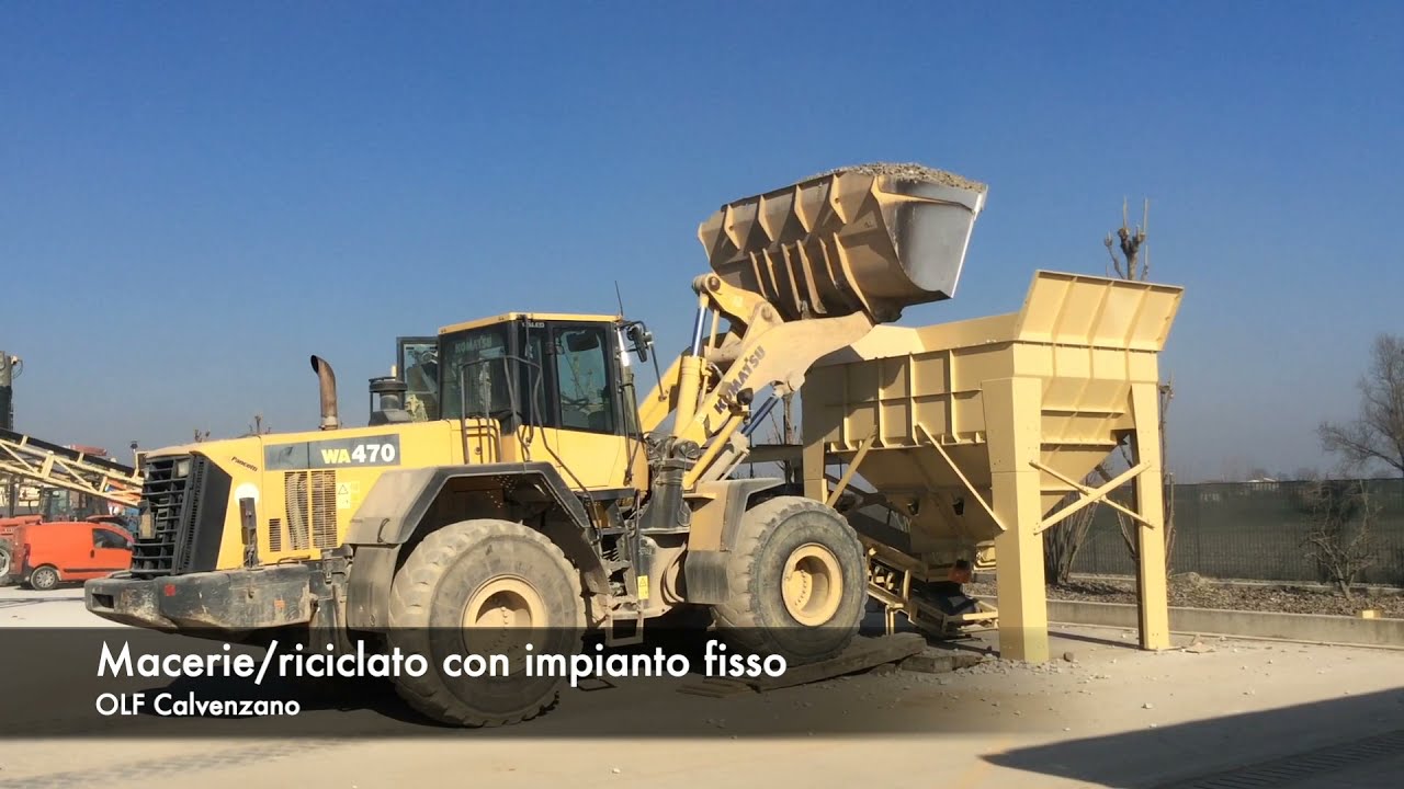 Macinazione macerie/riciclato con impianto fisso