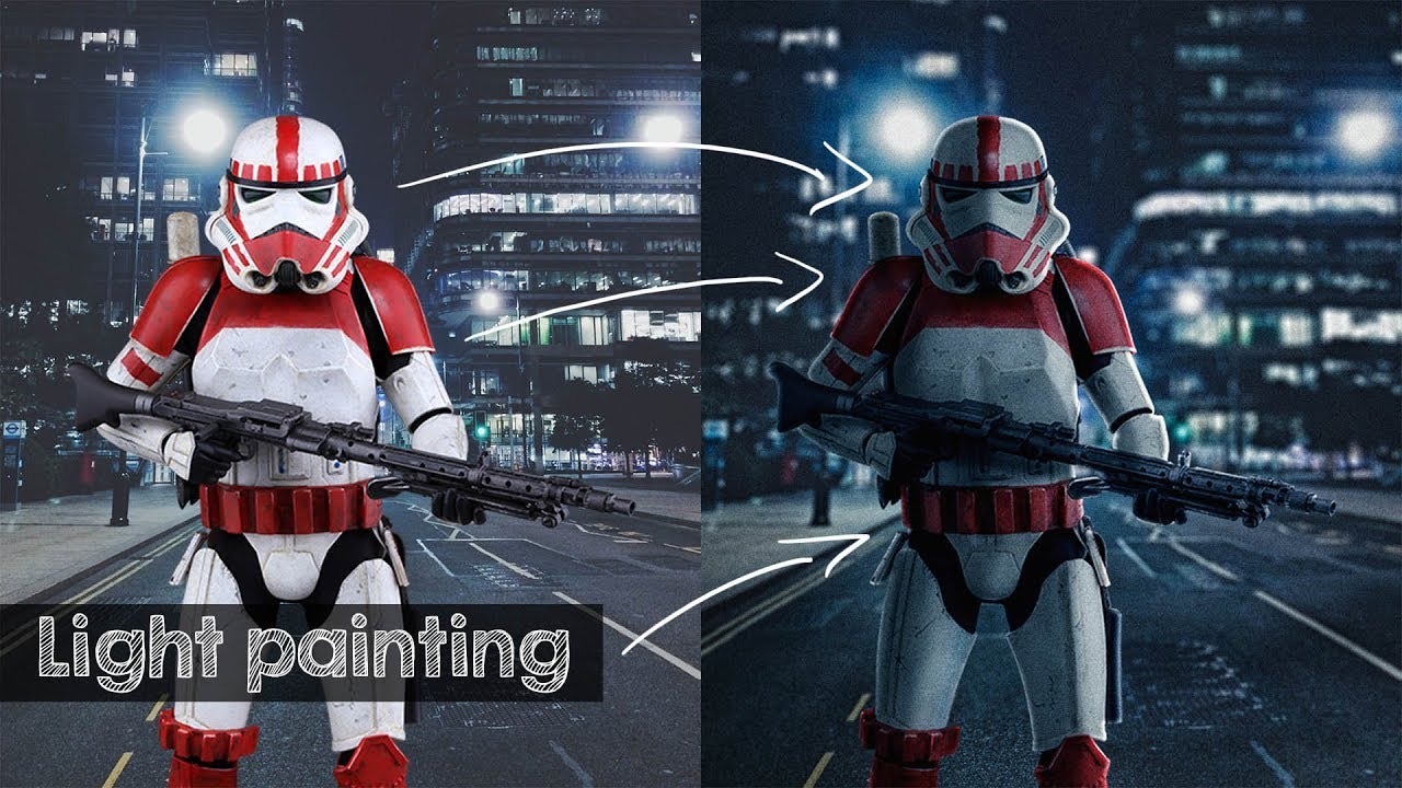 How to Paint Light on a Model in Photoshop to Match the Background