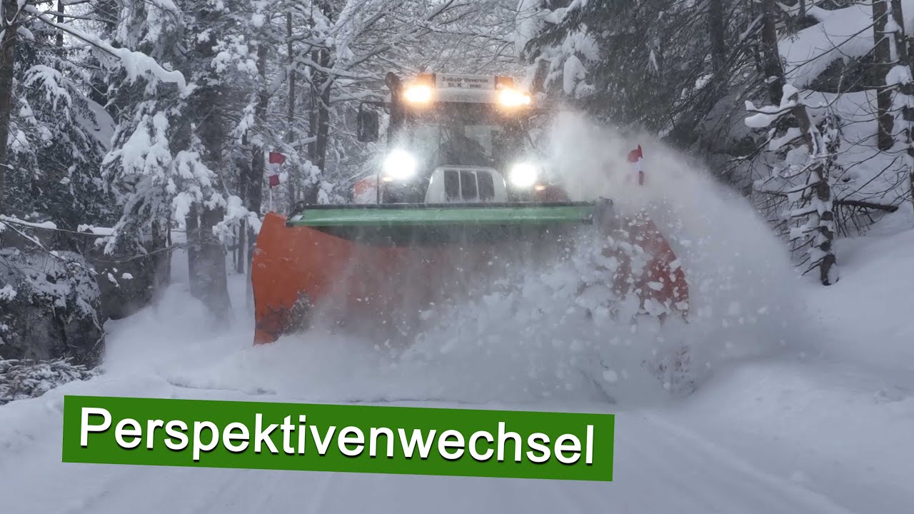 Schneeräumung mit Springer-Schneepflug & Steyr | Winterdienst in den Bergen, Österreich, Salzburg
