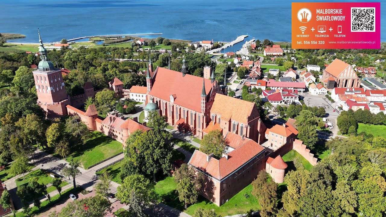 Frombork z lotu ptaka 2025. Światłow&oacute;d we Fromborku od Malborskie Światłowody #frombork #drone