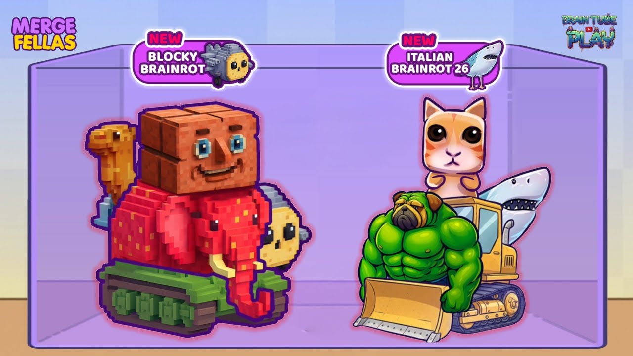 Merge fellas: 🔥New Update BLOCKY BRAINROT vs ITALIAN BRAINROT 26 - MAX LEVEL BOSS 🚀 