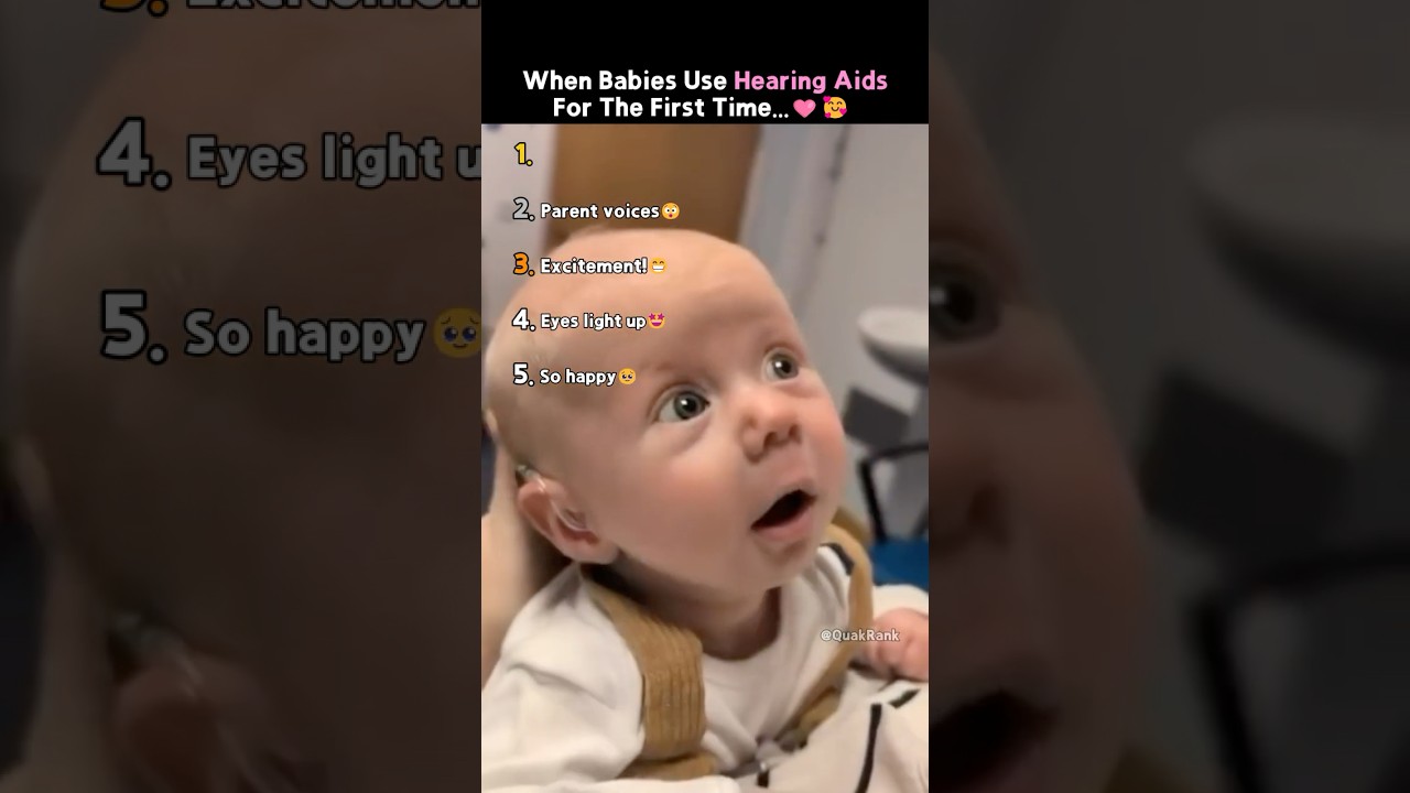 Когда малыши впервые используют слуховые аппараты...😊❤️