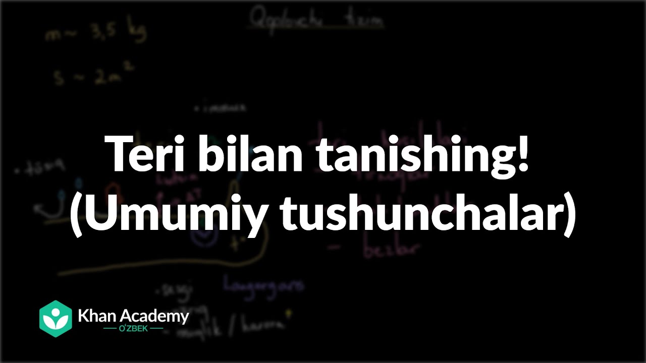 Teri bilan tanishing! (Umumiy tushunchalar) |  Tanani qoplovchi tizim | Tibbiyot