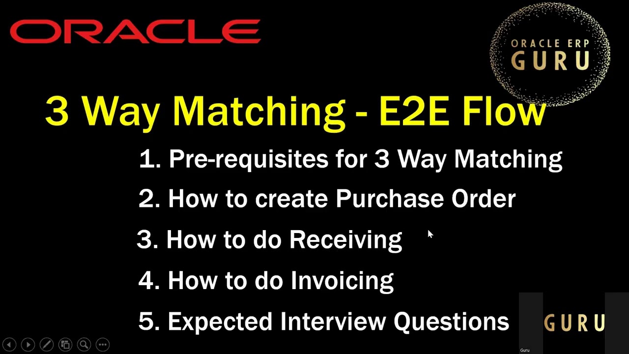 3-Way Matching Process in Oracle ERP | *****| Oracle Procurement Interview Question