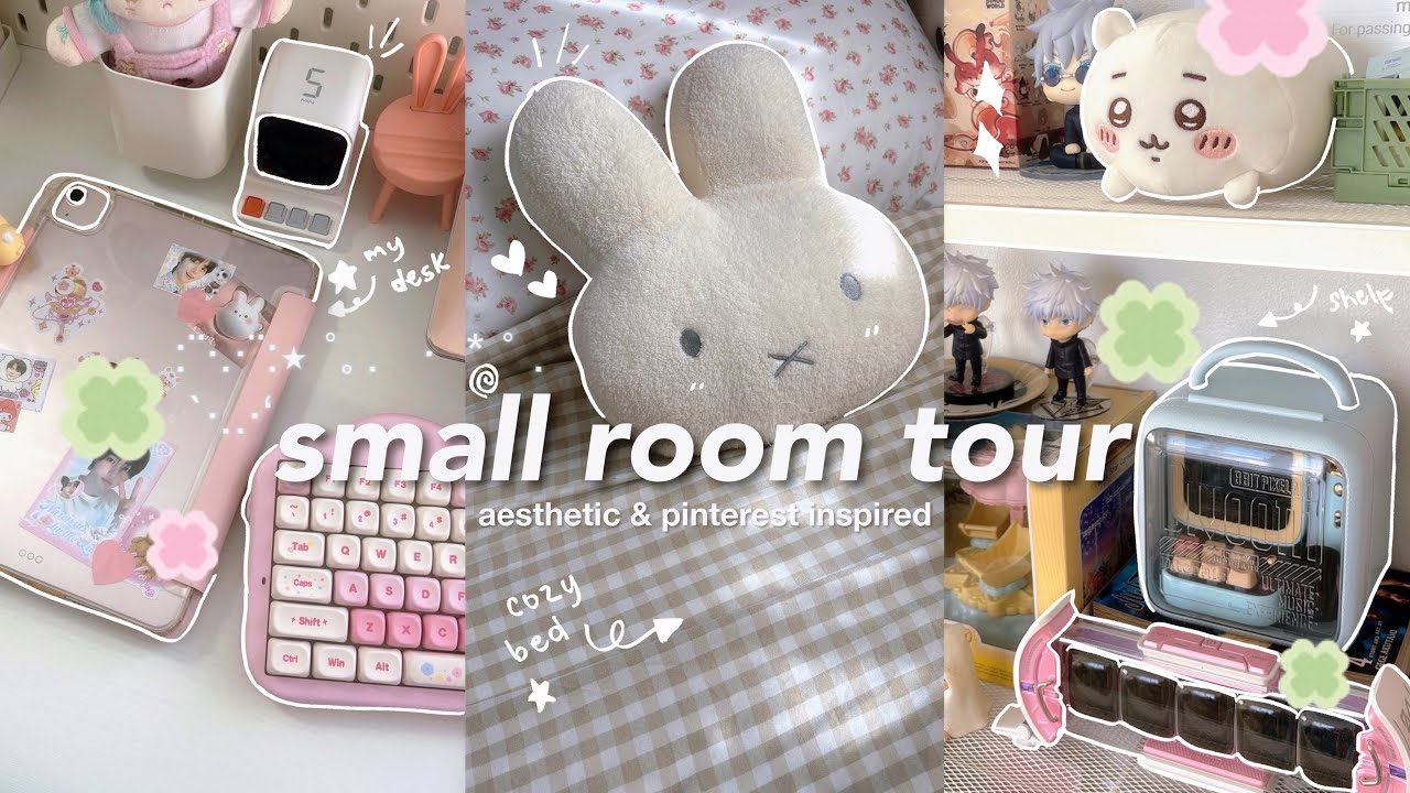 ˚.🎀༘⋆ aesthetic small room tour ☁️ anime & kpop themed, miffy, pinterest inspired, room makeover