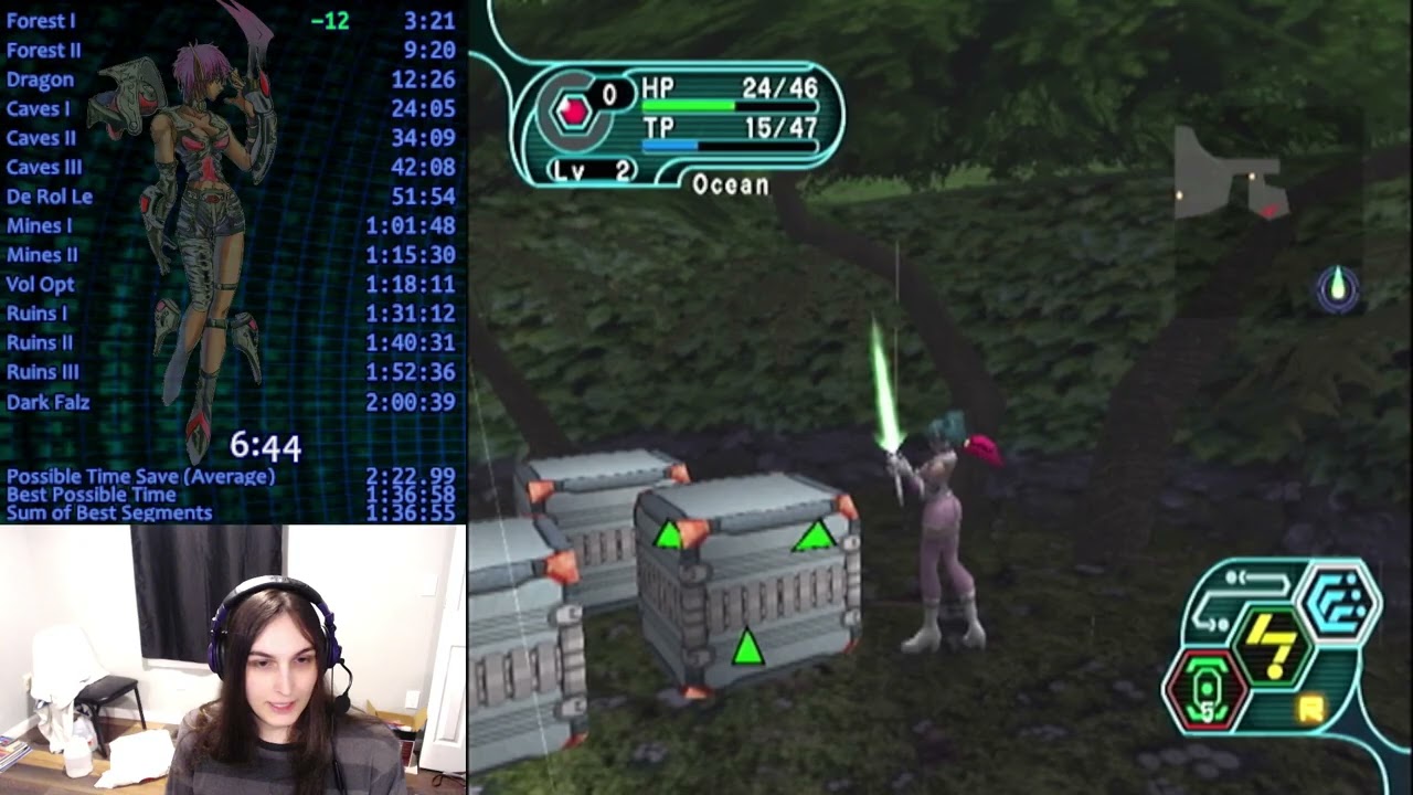 [WR] PSO HUnewearl Speedrun 1:55:28 (EP1 Single Seed Glitchless)