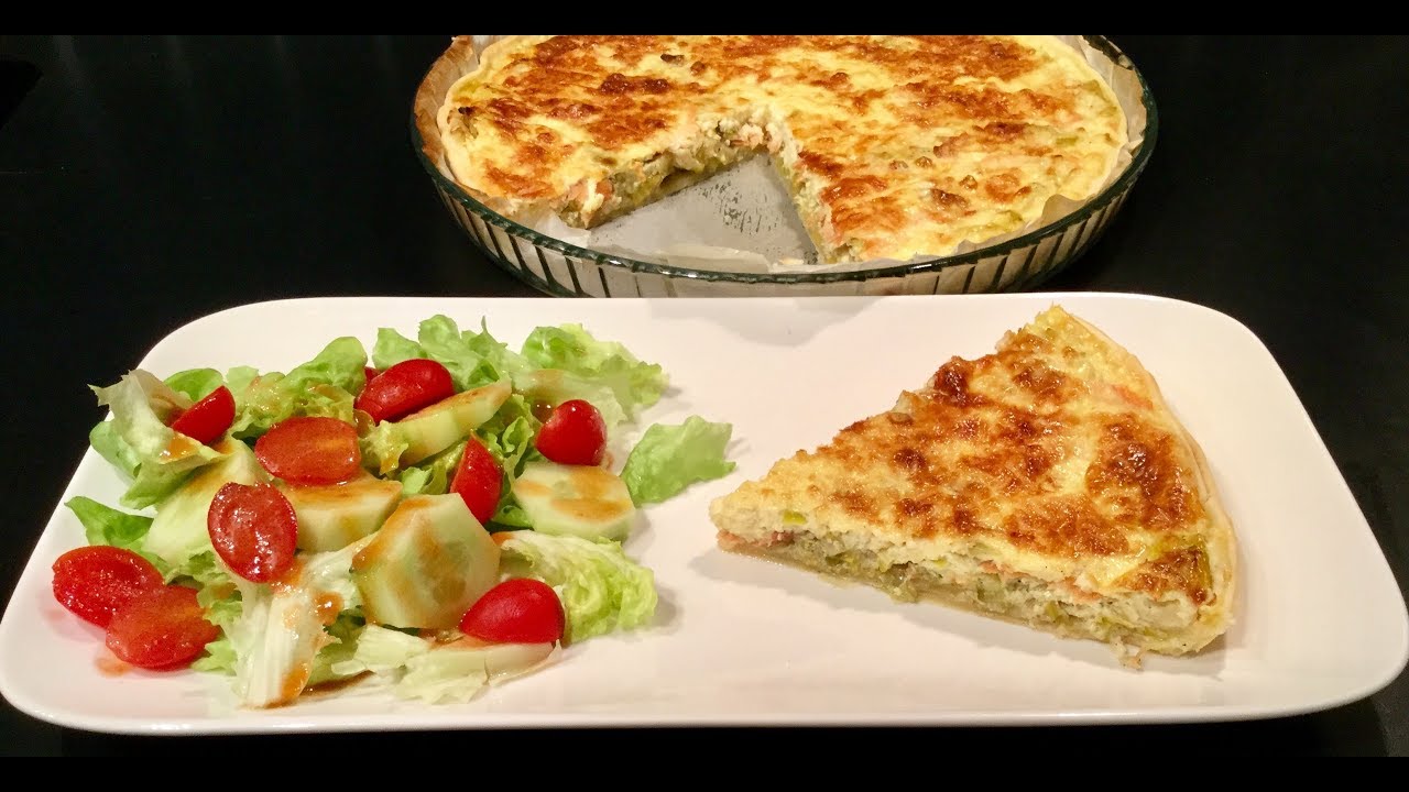 La quiche au saumon et aux poireaux