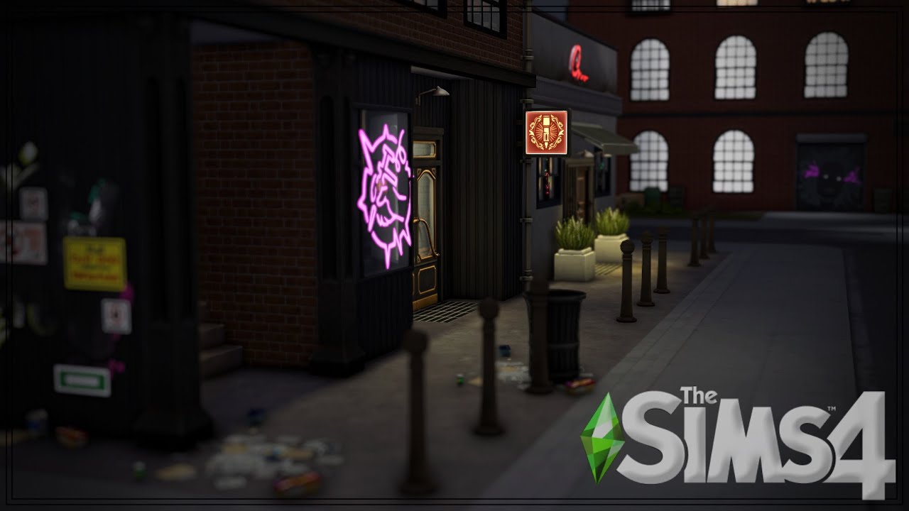 Rusty Needle Tattoo Shop & Dive Bar + 3 Apartments | Stop Motion - The Sims 4