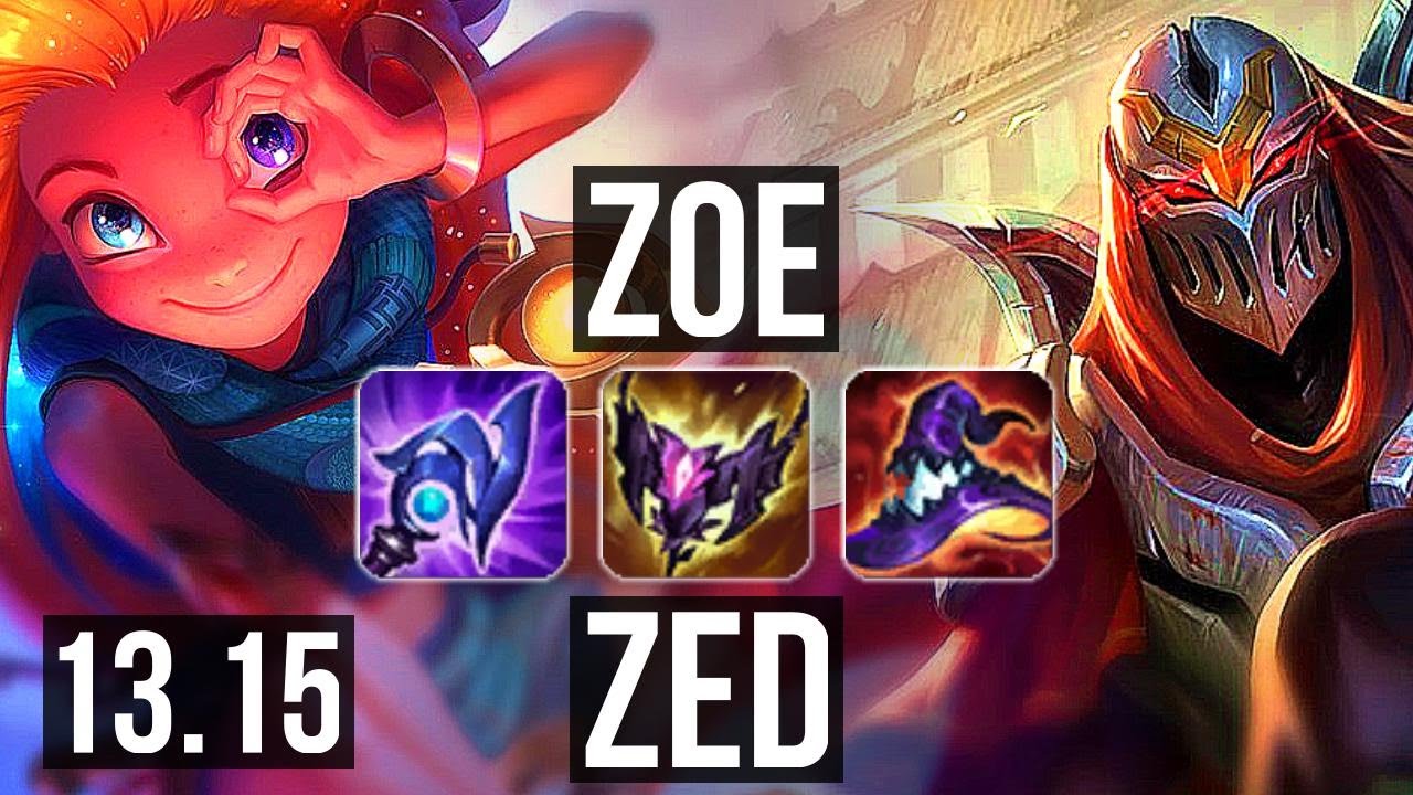 ZOE vs ZED (MID) | 15/0/5, Quadra, Legendary, 1.5M mastery, 300+ games | EUW Master | 13.15