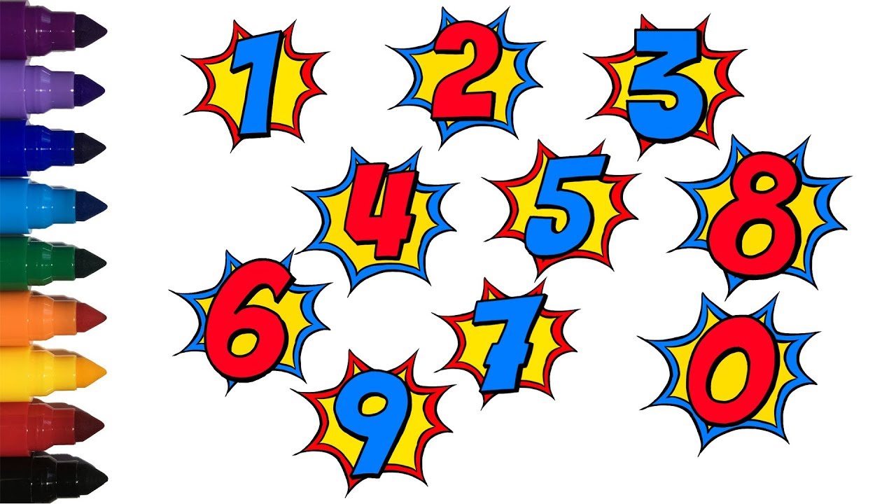 ✨Learn Numbers 0 to 9 for Kids - Drawing and Coloring Numbers