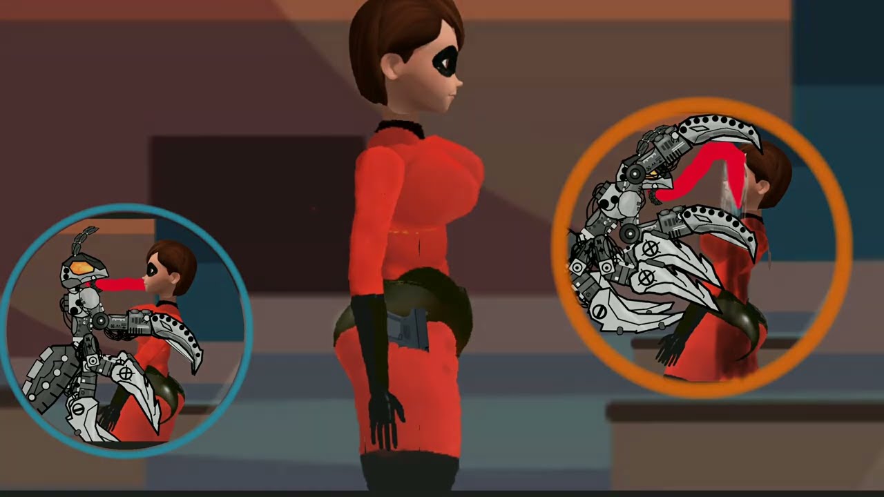 Elastigirl stuck in city by monster Draw Cartoons 2 Animation