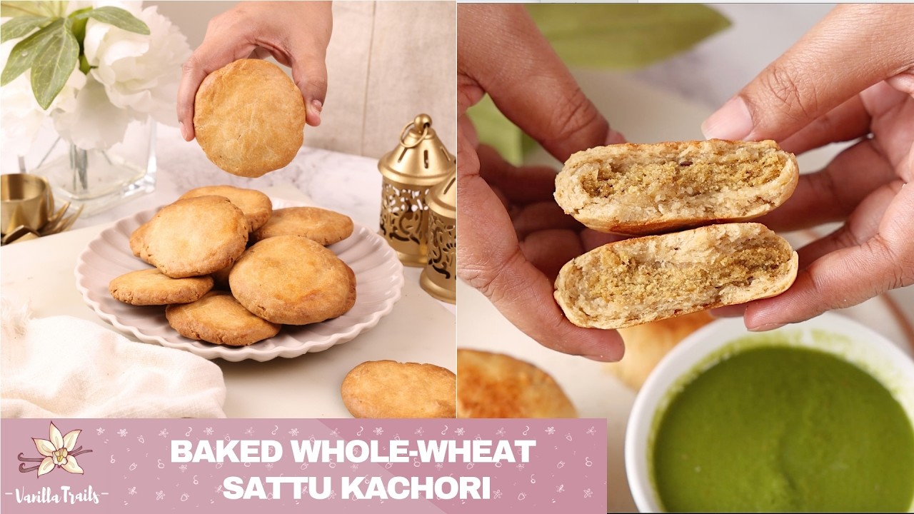Crispy Baked Wholewheat Sattu Kachori | Holi : Diwali Special