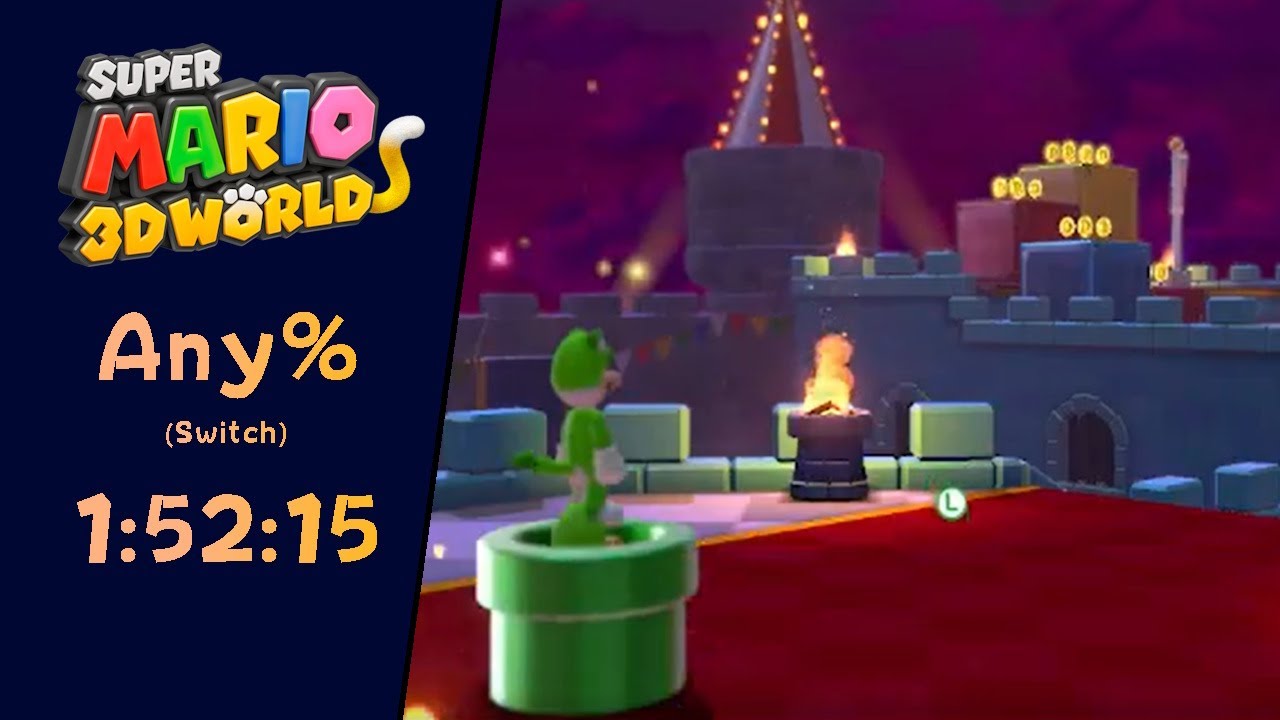 Super Mario 3D World - Any% (Switch) Speedrun in 1:52:15