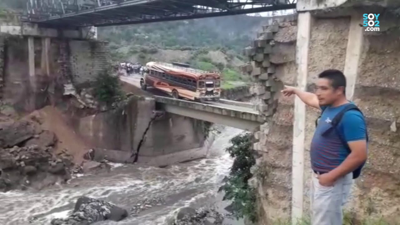 A punto de colapsar, puente que conduce a San Antonio Las Flores, Chinautla