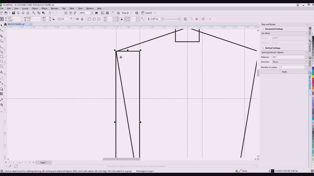 10 head block-figure illustration in Corel Draw