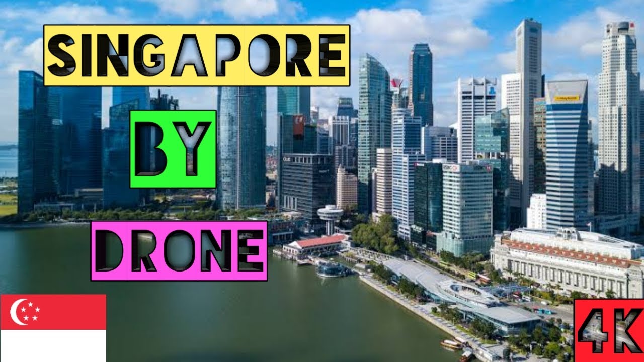 Singapore City State By Drone View and Time Lapse 4k