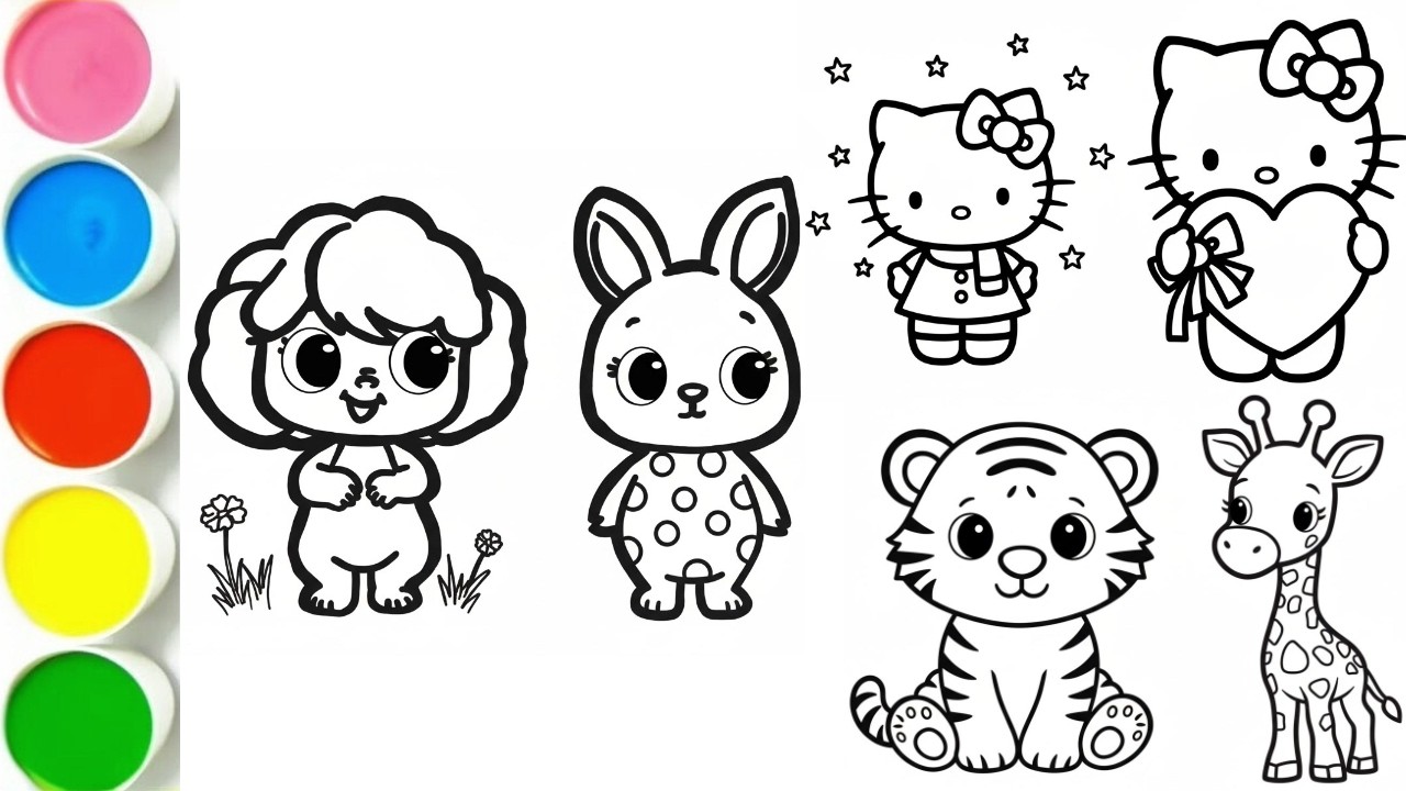 30 Minute Drawing and Coloring for Kids | Animals and Everyday Objects for Toddlers
