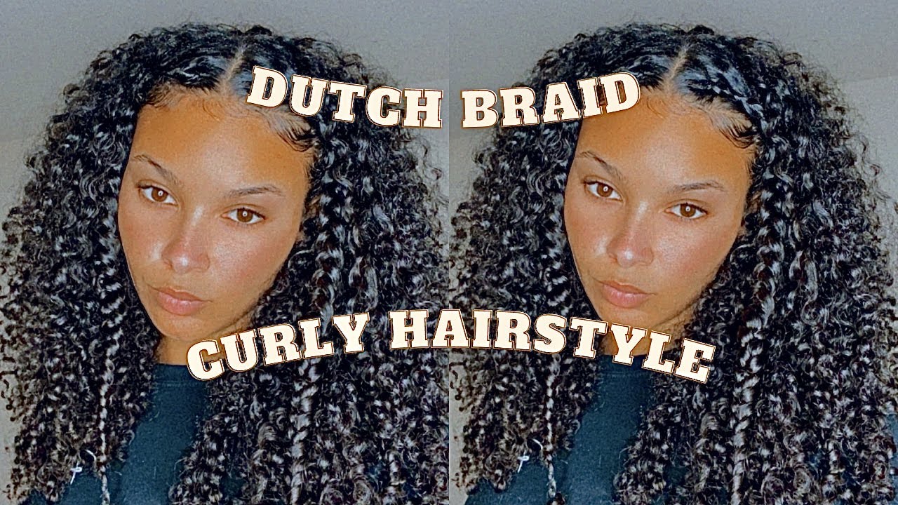 CUTE DUTCH BRAID HAIRSTYLE ON 3B/3C CURLY HAIR *EASY* ♡ SUMMER HAIR TRENDS 2021
